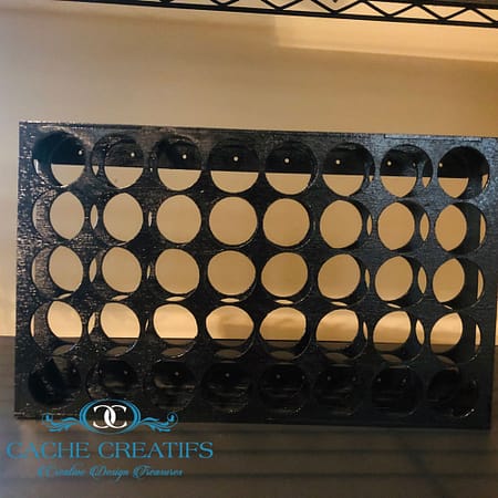 completed acrylic paint bottle organizer